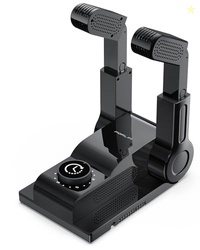 FORLIM BOOT DRYER FOR WORK BOOTS, SHOE DRYER WITH HEAT BLOWER, GLOVE DRYER & BOOT WARMER - 180 ADJUSTABLE DRY RACK - TELESCOPIC BENDABLE DRY PORTS - INTELLIGENT TIMER - BLACK