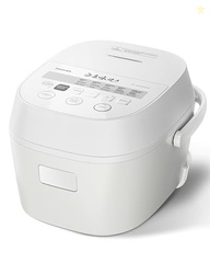 TOSHIBA ORIGINTASTE RICE COOKER 5.5-CUP UNCOOKED, FUZZY LOGIC, 15-IN-1 FUNCTIONS, DIGITAL DISPLAY, DELAY TIMER, KEEP WARM, NONSTICK INNER POT, WHITE
