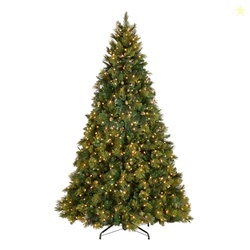 NATIONAL TREE COMPANY 9 FT PRE-LIT CAROLINA PINE FULL ARTIFICIAL CHRISTMAS TREE, 900 CLEAR LIGHTS, 2,347 TIPS, INCLUDES STAND, GREEN