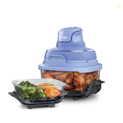 Ninja | Air Fryer | Crispi 4-in-1 Portable Cooking System | 4QT & 6 Cup Glass Containers, Crisper Plates & Storage Lids Included | Microwave, Freezer & Dishwasher Safe | Frosted Lilac | FN101PR