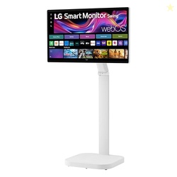 LG Smart Monitor Swing 32U889SA-W 32-Inch 4K UHD (3840x2160) IPS Touchscreen on a Fully Adjustable Wheeled Base HDR10, webOS, Built-in Speaker, HDMI, USB Type-C, Tilt/Height/Swivel/Pivot Stand, White