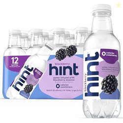 Hint Fruit-Infused Bottled Water, Blackberry - Sugar Free Flavored Water with Zero Calories, Natural Fruit Essences, and No Artificial Sweeteners - 16 Fl Oz (Pack of 12)