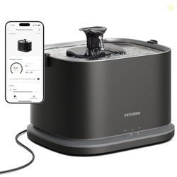PETLIBRO Upgrade Cat Water Fountain Stainless Steel Tray, Dockstream 2 Cat Fountain Indoor, 3L/101oz Auto Cat Fountains for Drinking, App Monitoring Pet Water Fountain Dog, 5G WiFi Cat Water Dispenser