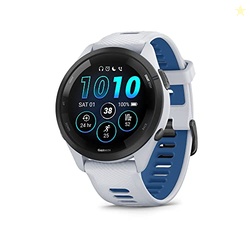 Garmin Forerunner 265 Running Smartwatch, Colorful AMOLED Display, Training Metrics and Recovery Insights, Whitestone and Tidal Blue