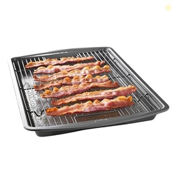 GoodCook 15 x 10.5 Nonstick Carbon Steel Baking Pan & Raised Wire Rack  Pizza Crisper, Crispy Bacon, Multipurpose Cooking Sheet Pan, Cooling Rack, Kitchen Cookware Set, Dishwasher Safe