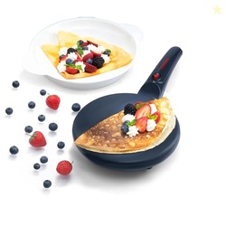 Gourmia 8 Crepe Maker  Nonstick Ceramic Electric Griddle for Crepes, Tortillas & Omelets, Automatic Batter Dipping, Compact & Lightweight, Quick Heat-Up, Includes Batter Plate, Easy Cleanup