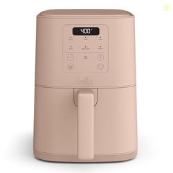 bella 4Qt Slim Air Fryer, Fits-anywhere Kitchenware, EverGood Ceramic Nonstick Coating, Adjustable Temperature, 6 Preset Cooking Options, 60 Min Auto Shutoff w Audible Tone, 3.3lb Capacity, Blossom