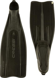 CRESSI PRO STAR FULL FOOT POCKET FINS, BLACK, 43/44