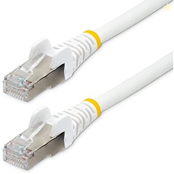 StarTech.com 3ft CAT6a Ethernet Cable - Low Smoke Zero Halogen (LSZH) - 10 Gigabit 500MHz 100W PoE RJ45 S/FTP White Network Patch Cord Snagless w/Strain Relief (NLWH-3F-CAT6A-PATCH)