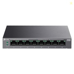 TP-LINK LS108GP | 8 PORT POE GIGABIT ETHERNET SWITCH | 8 POE+ PORT @ 62W | PLUG & PLAY | EXTEND MODE | POE AUTO RECOVERY | DESKTOP/WALL MOUNT | SILENT OPERATION