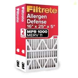 Filtrete 16x25x5 AC Furnace Air Filter, MPR 1000, MERV 11, Fits Lennox Devices, Allergen Defense, Electrostatic Air Cleaning Filter, 2-Pack (actual size 15.63 x 24.74 x 4.31)
