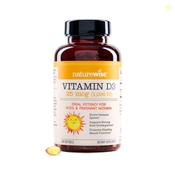 NATUREWISE VITAMIN D3 1000IU (25 MCG) 1-YEAR SUPPLY FOR IMMUNE SUPPORT, HEALTHY MUSCLE FUNCTION, AND BONE HEALTH - NON-GMO, GLUTEN FREE IN ORGANIC EXTRA VIRGIN OLIVE OIL, (MINI SOFTGEL), 360 COUNT
