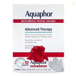 Aquaphor Repairing Hand Masks, Moisturizing Gloves for Dry Hands with Avocado Oil and Shea Butter, Holiday Gifts for Self Care, Pack of 6