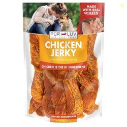 PUR LUV CHICKEN JERKY DOG TREATS, MADE WITH 100% REAL CHICKEN BREAST, 32 OUNCES, HEALTHY, EASILY DIGESTIBLE, LONG-LASTING, HIGH PROTEIN, SATISFIES DOG'S URGE TO CHEW