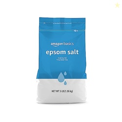 Amazon Basics Epsom Salt Soak, Unscented, Magnesium Sulfate USP, Muscle and Feet Relaxation, Soothing, 3 Pound, Pack of 1