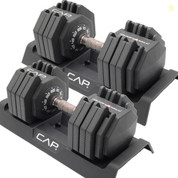 CAP Barbell 55 lb Pair of Adjustable Dumbbells with Full Rotation Copper Handle