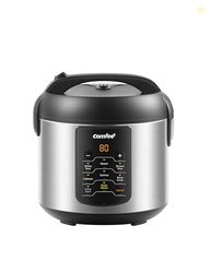 COMFEE' Compact Rice Cooker, 6-in-1 Stainless Steel Multi Cooker, Slow Cooker, Steamer, Saute, and Warmer, 2 QT, 8 Cups Cooked(4 Cups Uncooked), Brown Rice, Quinoa and Oatmeal, 6 One-Touch Programs