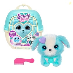 SCRUFFALUVS Blue Surprise Pet, Mystery Plush Toys, Stuffed Animals, Wash to Reveal 1 of 3 Rescue Pets: Puppy, Bunny, or Kitty - Includes 8.7" Deluxe Pet Carrier - Styles May Vary