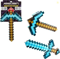 MATTEL MINECRAFT TRANSFORMING DIAMOND SWORD & PICK-AXE KID-SIZED 2-IN-1 TOY ACCESSORY FOR ROLE-PLAY & COSTUMES (AMAZON EXCLUSIVE)