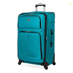 SWISSGEAR SION SOFTSIDE EXPANDABLE LUGGAGE  LARGE CHECKED SUITCASE WITH 360 DEGREE WHEELS & RETRACTABLE HANDLE  29 INCH, PERFECT FOR 7-9 NIGHT TRIPS  TEAL