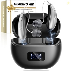 HEARING AIDS, HEARING AIDS FOR SENIORS, HEARING AIDS RECHARGEABLE WITH AUTOMATIC NOISE CANCELLING AND 5 LEVELS OF VOLUME ADJUSTMENT, HEARING AMPLIFIERS WITH CLEAR SOUND QUALITY FOR HEARING LOSS(BLACK)