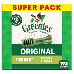 Greenies Veterinarian-Recommended Natural Dental Dog Treats Teenie Size, Original Flavor, 54 oz. Pack, 192 Count