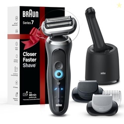 Braun Electric Shaver for Men, Series 7 7177cc, Wet & Dry Shave, Turbo & Gentle Shaving Modes, Waterproof Foil Shaver, Space Grey, Holiday Gifts for Men