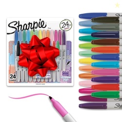 Sharpie Electro Pop Permanent Markers, Fine Tip, Marker Set, Assorted Colors, 24 Count - Coloring, Drawing, Art, Markers, Writing