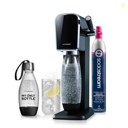 SodaStream - ART Sparkling Water Maker | STARTER KIT | CQC CO2 system | Includes 1x CO2 Cylinder, 1x32 & 1x16 Fl Oz Dishwasher Safe Bottles, 1x Bubly Flavor Drop | Combine with Pepsi Flavors | Black