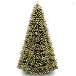 National Tree Company 9 ft Pre-Lit Downswept Douglas Fir Artificial Christmas Tree, 900 LED Lights, 3,185 Tips, PowerConnect, Foot Pedal, 10 Light Functions, Includes Stand, Green