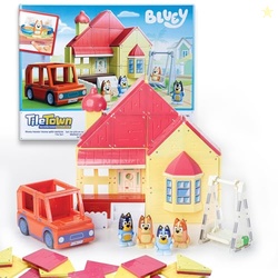 Tile Town Bluey Heeler Family Home 52-Piece Magnetic Tile Playset, Interactive STEM Magnetic Tiles Toys, Includes Bluey & Bingo Figures, Action Tiles