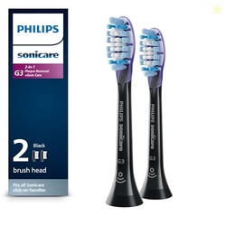 Philips Sonicare G3 Two-in-One - Genuine Replacement Electric Toothbrush Heads, Black, 2 Pack, HX9052/95