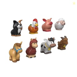 FISHER-PRICE LITTLE PEOPLE TODDLER TOYS FARM ANIMAL FRIENDS 8-PIECE FIGURE SET FOR PRETEND PLAY AGES 1+ YEARS