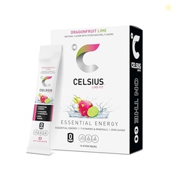 CELSIUS ON-THE-GO POWDER STICKS DRAGONFRUIT LIME, ESSENTIAL ENERGY 2.8 OZ (14 STICKS PER PACK)