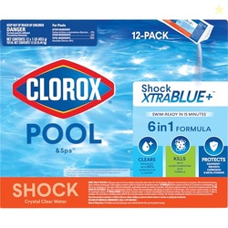 Clorox Pool&Spa Shock XTRABLUE Plus, Kills Bacteria & Algae in Swimming Pools, Swim-Ready in 15 Minutes, (12-Pack)