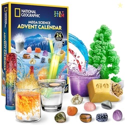 NATIONAL GEOGRAPHIC Science Kit & Rock Collection Advent Calendar 2025  Jumbo Advent Calendar with 24 Days of Science Experiments, Gemstones & More for Kids, STEM Projects for Kids Ages 8-12