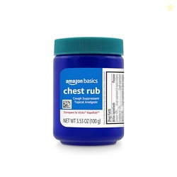 AMAZON BASICS CHEST RUB COUGH SUPPRESSANT AND TOPICAL ANALGESIC OINTMENT, 3.53 OUNCE