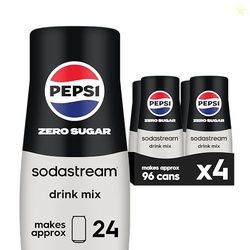 SodaStream Pepsi Zero Sugar Beverage Mix (440ml, Pack of 4)
