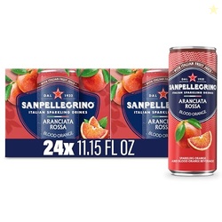 Sanpellegrino Italian Sparkling Drink Aranciata Rossa, Sparkling Orange and Blood Orange Beverage, 11.15 Fl Oz (Pack of 24)