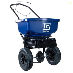 Chapin 88200A Spreader, Salt, Ice Melt, All Season, SaltPro, Walk Behind, Spiked Auger, Adjustable Baffles, 12" Tires, Coated Steel Frame, Enclosed Gears, Weather-Resistant, Rain Cover, 80Lbs