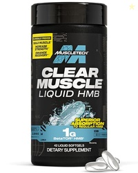 Muscletech HMB Supplements 1000mg, Clear Muscle (42 Liquid Softgels) - Highest Grade HMB for Lean Muscle & Recovery-HMB Free Acid Muscle Supplement-Help Decrease Muscle Breakdown - Packaging May Vary