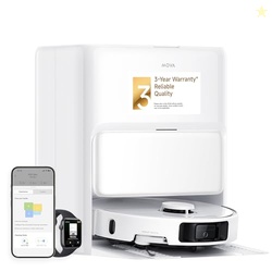 Mova P50 Ultra Robot Vacuum Cleaner with Flexible Mop, 19,000 Pa Suction Power with Anti-Tangle Brush, Corner and Edge Cleaning, 167 Automatic Cleaning & Self-Drying & Cleaning, Auto Empty & Refill