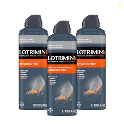 Lotrimin AF Athlete's Foot Powder Spray, Miconazole Nitrate 2%, Clinically Proven Effective Antifungal Treatment of Most AF, Jock Itch and Ringworm, 4.6 Ounce (Pack of 3)