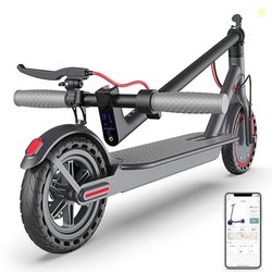Roinside Electric Scooter Adults - 8.5" Solid Tires/350W Motor, 19 MPH Digital Display, Up to 21 Miles Long-Range Commuting Folding E-Scooter with Dual Braking System and App Control