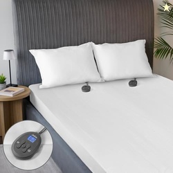 Sunbeam Electric Restful Quilted Heated Mattress Pad Queen 80" x 60" 12 Heat Settings 12-Hour Auto Shut-Off Extra-Cozy Fabric Deep Pocket Fit Machine Washable