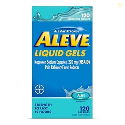 ALEVE LIQUID CAPSULES, NAPROXEN SODIUM CAPSULES 220 MG (NSAID), PAIN RELIEVER/FEVER REDUCER, FAST PAIN RELIEF, 120 COUNT