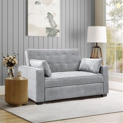 Lifestyle Solutions Ainsley Full Size Convertible Loveseat, Light Grey