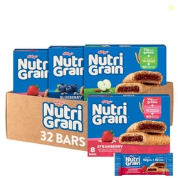 Nutri-Grain Soft Baked Breakfast Bars, Kids Snacks, Whole Grain, Variety Pack (4 Boxes, 32 Count)