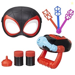 Spidey and his Amazing Friends Marvel Water-Webs Miles Spin Morales Electronic Bubble Slinger Role Play Set with Mask, Super Hero Toys for Kids,, Ages 3+ (Amazon Exclusive)