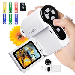 Hideal HP20 IPS Microscope for Kids: [3-in-1] [Easy and Fun] 2" Portable Handheld Microscope Miniscope, Pocket Mini Scope Educational Science Kit, Christmas Birthday Gifts for Kids, 32GB, White